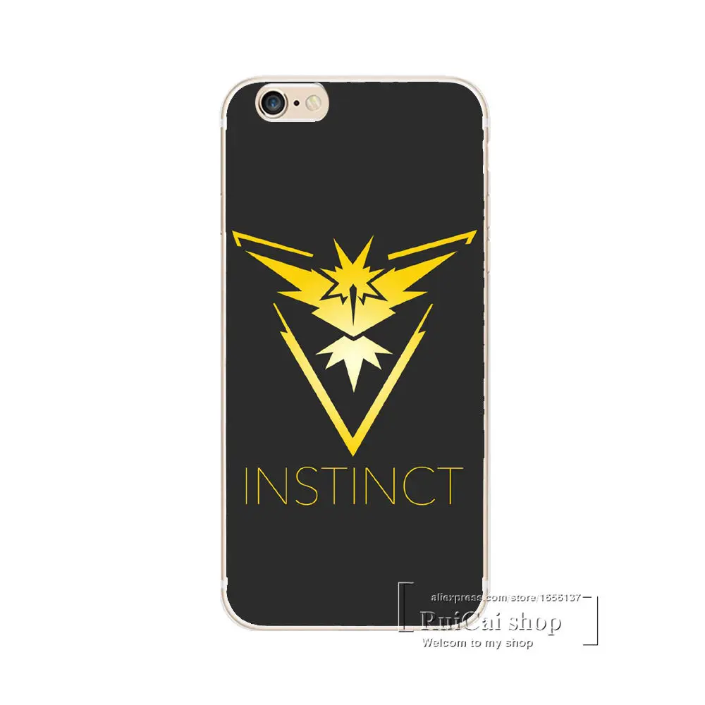 Pokemons Go Game Team Valor Mystic Instinct Soft Silicone Cases For iphone 6 6S 6Plus Plus Phone Cover TPU Coque |