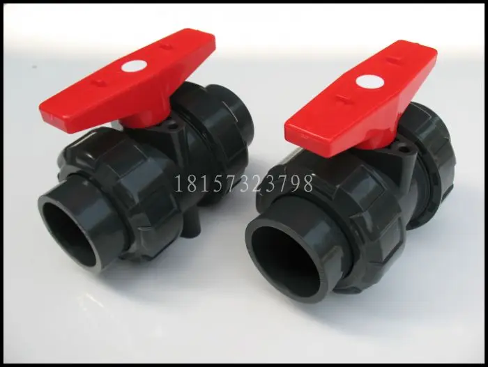 Горячая Распродажа ПВХ-u двойной Союз шаровой клапан DN32 правда Союза с DIN для 40 мм