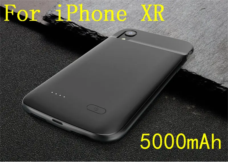 Для iPhone 6 6s 7 8 Plus чехол для зарядного устройства для iPhone X XS Max XR тонкий силиконовый резервный блок питания зарядное устройство задняя крышка аудио - Цвет: iXR-Black
