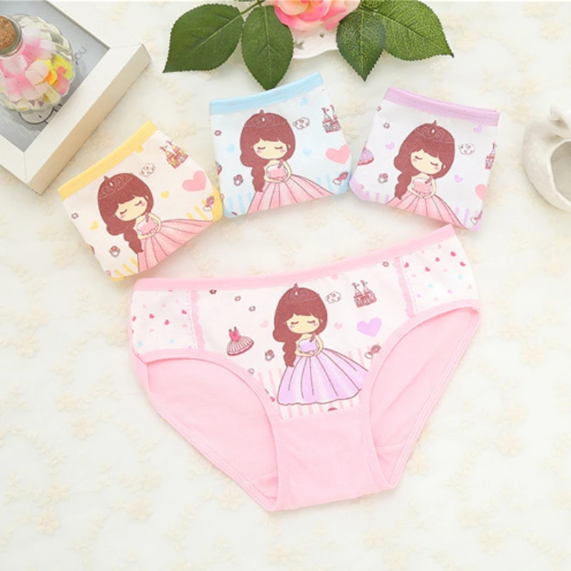 4 шт. модное нижнее белье для девочек новые хлопковые трусики детские короткие