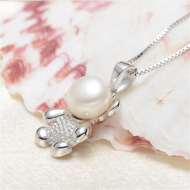 8 9 мм новое милое ожерелье из пресной воды с медвежонком и жемчугом подвески