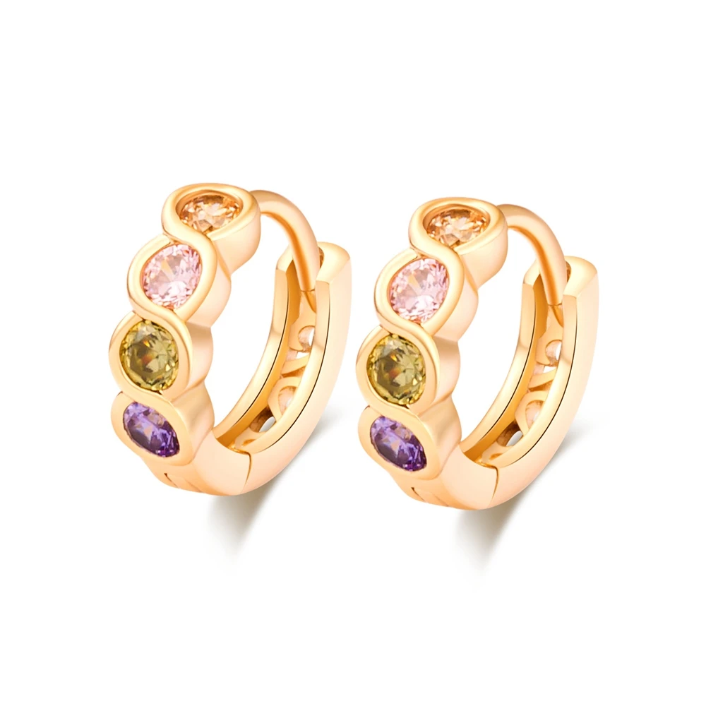 Разноцветные детские серьги кольца с золотым наполнителем модные украшения для