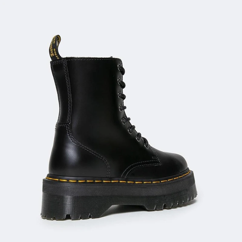 Baimier Black Patent Leather Ankle Boots For Women Lace Up Platform Boots Women Winter Warm Plush Women Boots Street Style Shoes