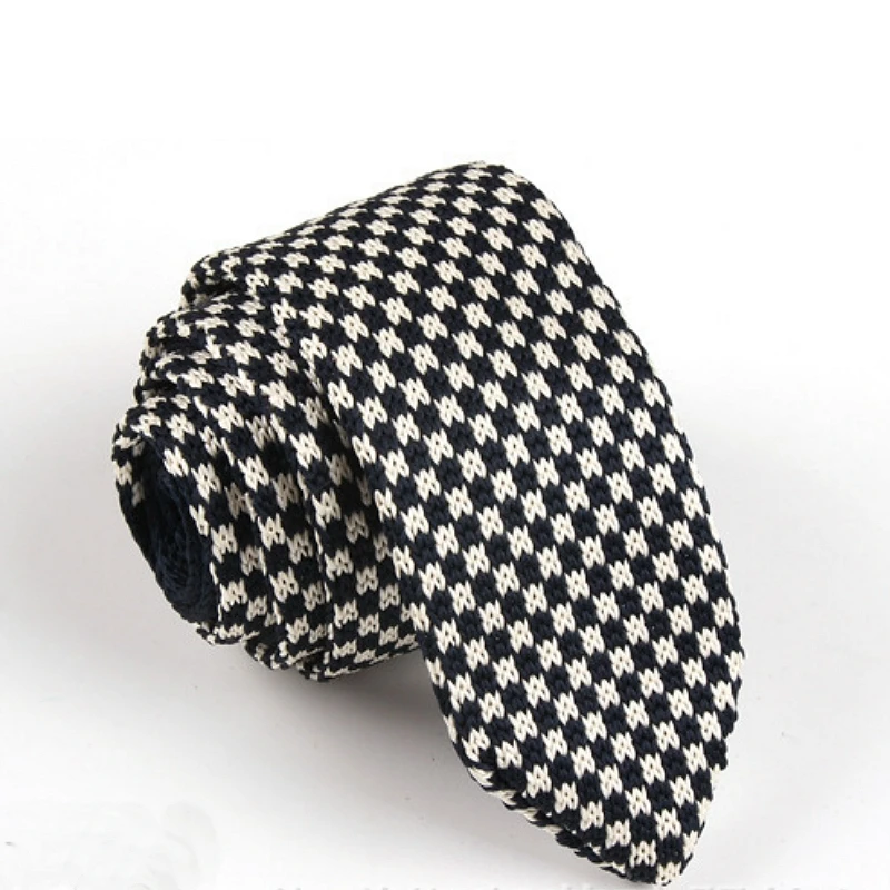 Men's Polka Dots Neck Tie Classical Slim Knit Skinny Knitted Ties Groom Business Necktie For Wedding Party ZZLD704 | Аксессуары для