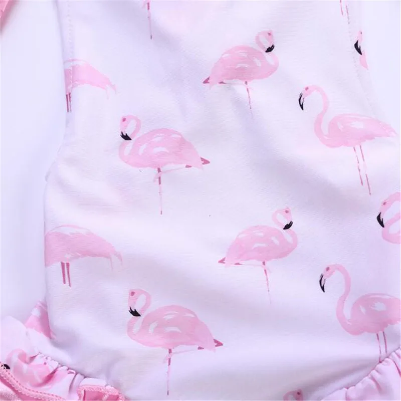 Купальный костюм для маленьких девочек купальник с Фламинго детский цельный