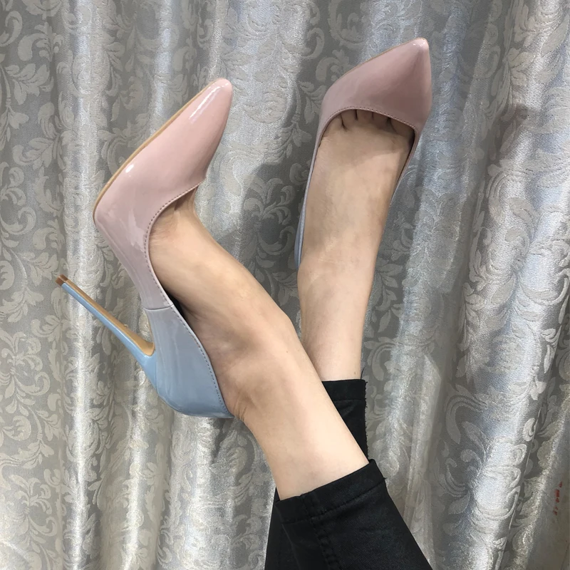 Новинка 2019 года модные туфли-лодочки из лакированной кожи на высоком