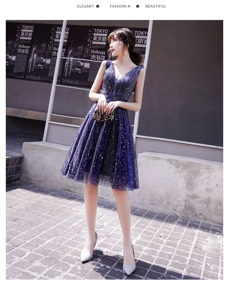 Royak Blue Evening Gowns for Women Robe De Soiree Starry Sky Fashion Evening Dress Party Elegant Arabic Long Formal Dress ES2553