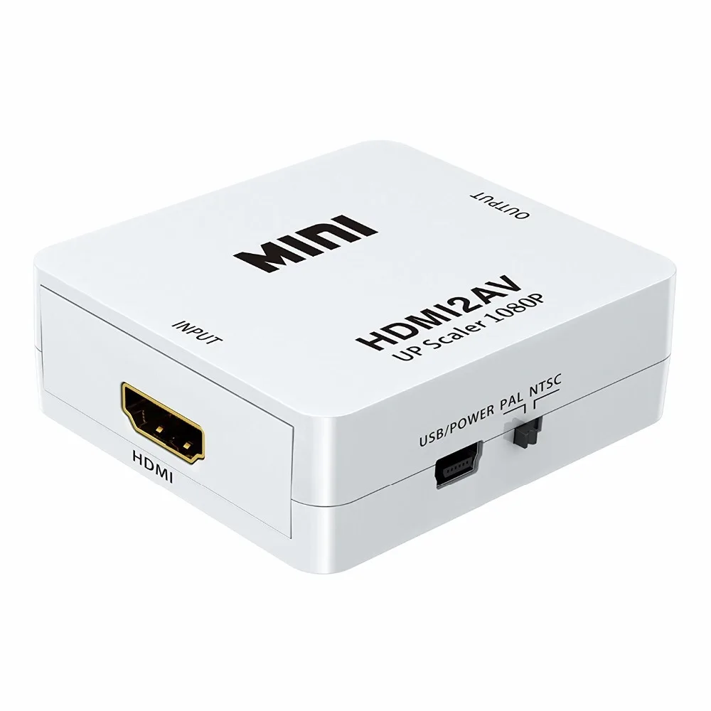 KUYiA 1080P мини HDMI в AV 3RCA CVBs композитный видео аудио конвертер адаптер с поддержкой