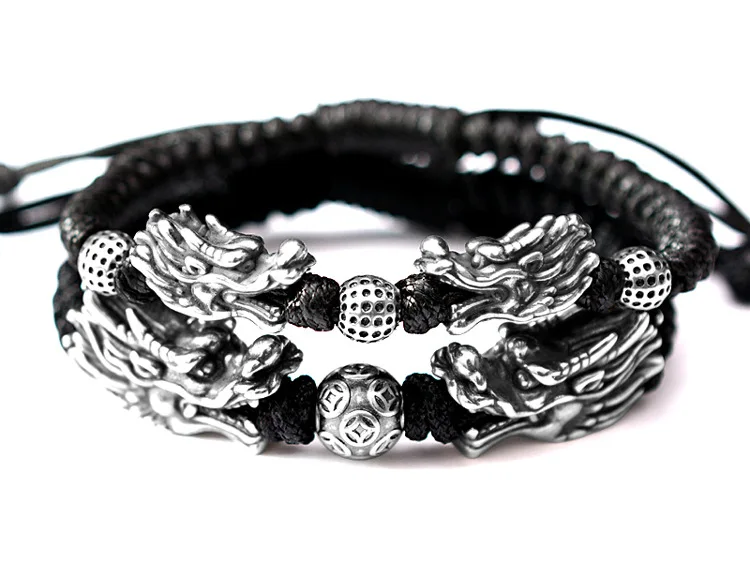 Handmade 999 Silver Dragon Bracelet Pure Power Beads Good Luck | Украшения и аксессуары