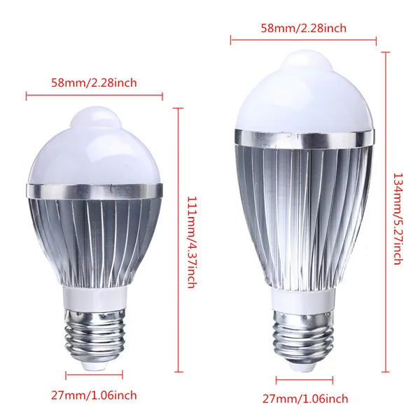Rayway светодиодный светильник с датчиком движения 7 Вт 5 SMD 5730 E27|led light bulb|e27 bulblight bulb |