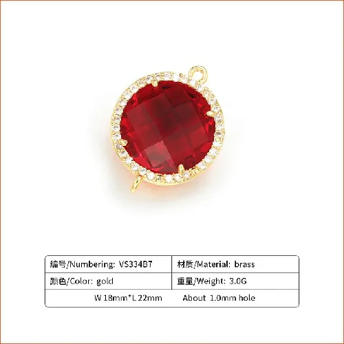 wine red ZHUKOU Новые 18x22 мм коннекторы с кристаллами аксессуары для ожерелья ювелирные изделия для изготовления конфет ювелирные изделия фурнитура для украшения Модель: VS334 - Color: wine red