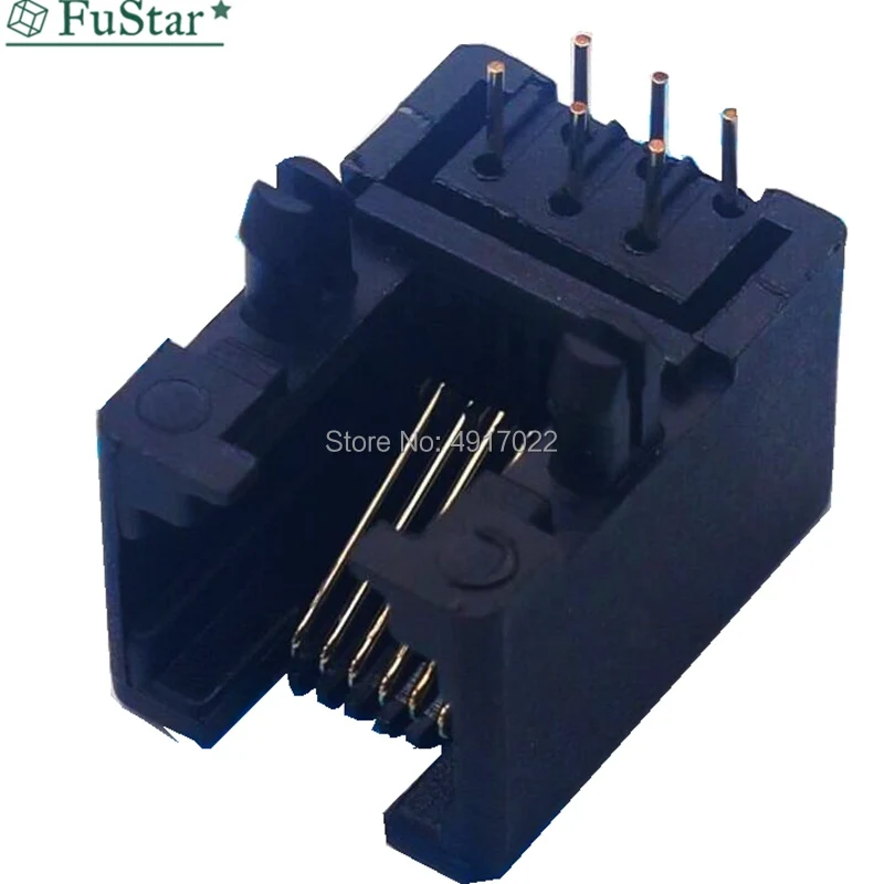 10 шт./лот разъем RJ11 RJ12 для телефона 90 градусов 6-контактный кристаллический