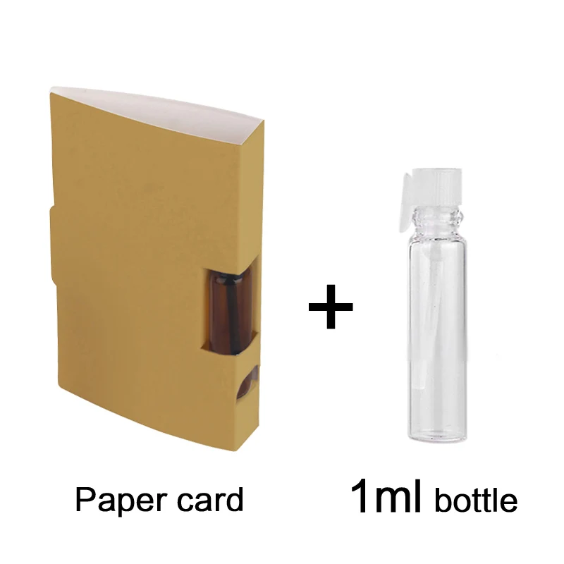 Gold card 1ml white 100 шт./лот 1 мл 2 мл флакон для духов бумажная упаковка для карт многоразовая парфюмерная бутылка флакон-капельница коричневая ароматическая пробирка - Цвет: Gold card 1ml white