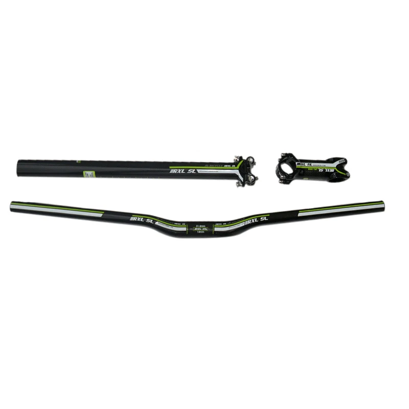 Set 21 RXL SL для езды на велосипеде, Mtb углеродный руль для горного велосипеда руль для велосипеда из углеродного волокна, руль Mtb 3 к матовая ножка+ подседельный штырь+ Плоский/подъемный руль велосипеда - Цвет: Set 21