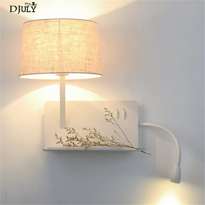 Креативный usb порт для зарядки тканевый светодиодный настенный светильник