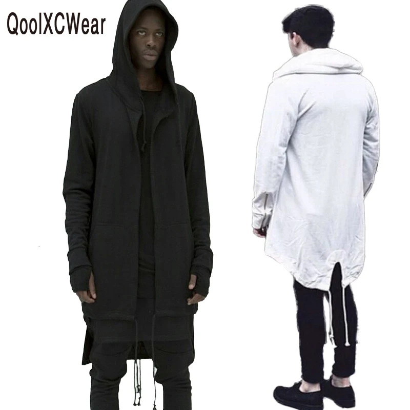 QoolXCWear Новое модное мужское пальто с капюшоном кардиган Ласточкин хвост хип хоп