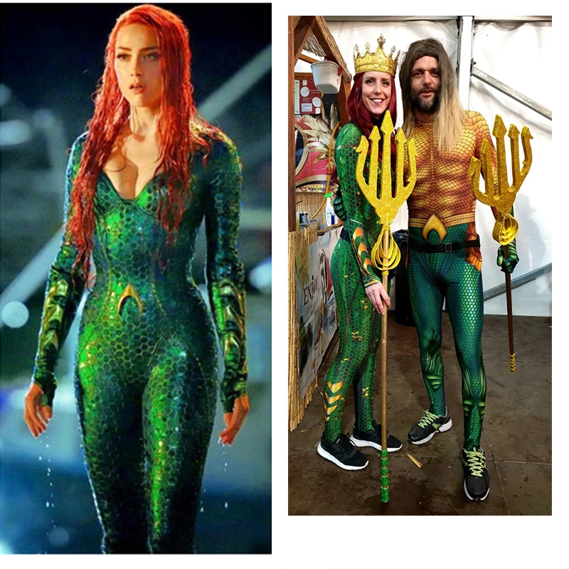 Костюм Русалки Aquaman купальный костюм с Эмбер Хэллоуин супергероями морская