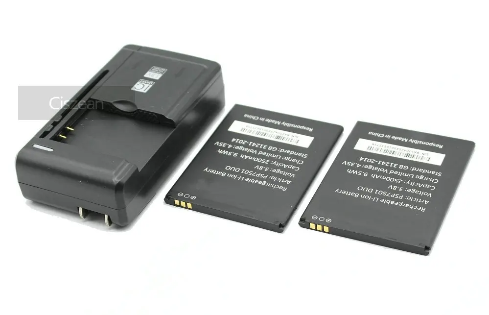 Ciszean 2 шт. x PSP 7501 DUO 2500 мАч Сменный аккумулятор для смартфона + универсальное
