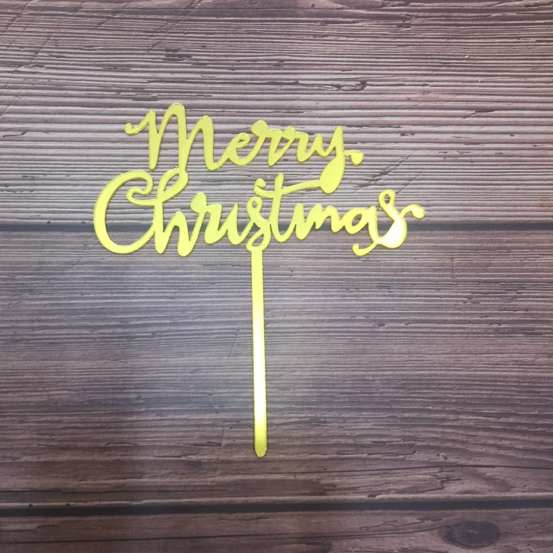 

5pcs mirror gold christmas cake topper cake decoration acrylic cake topper