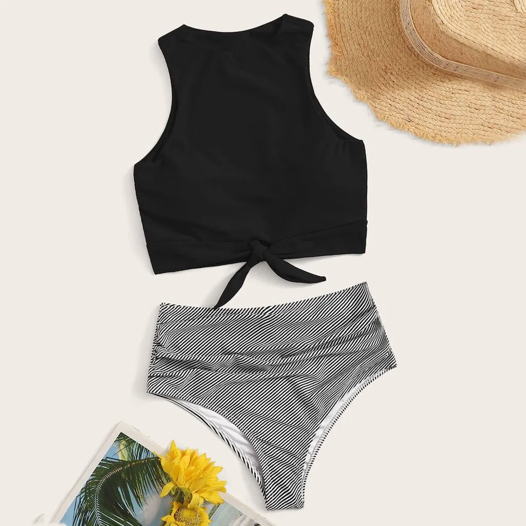 Бикини 2019 купальник женский с высокой талией танкини комплект бикини женская