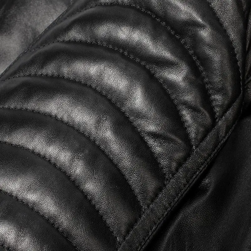 Кожаная куртка мужская моды 2016 года натурального цвета черного цвета из натуральной кожи маркировки мотоцикла высокого качества.