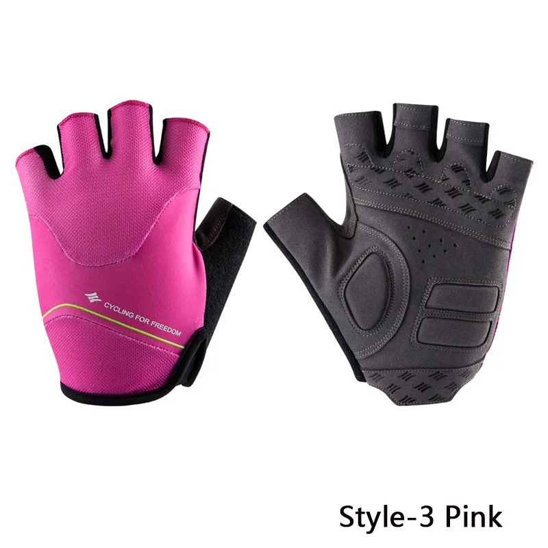 Pink-Style 3 SANTIC мужские и женские профессиональные перчатки для велоспорта, перчатки для шоссейного велосипеда, дышащие противоскользящие перчатки для горного велосипеда, противоударные - Цвет: Pink-Style 3
