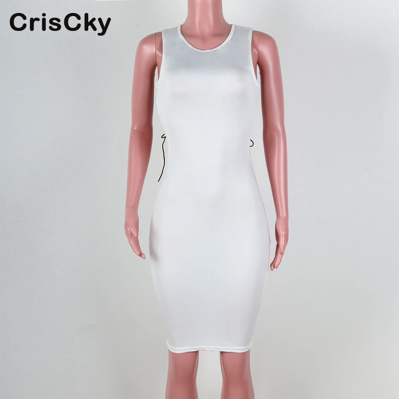 CRISCKY 2019 летние женские пикантные Мини-платья Дамы спинки без рукавов вечерние