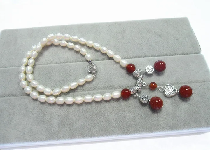 Eternal wedding Women Gift word 925 Sterling real New 5-6mm natural pearl stone necklace authentic mail national wind r | Украшения и