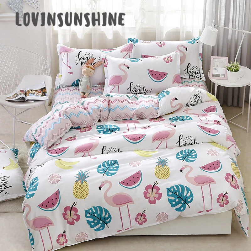 LOVINSUNSHINE крышка простыня наволочка и домашний текстиль Фламинго мультфильм