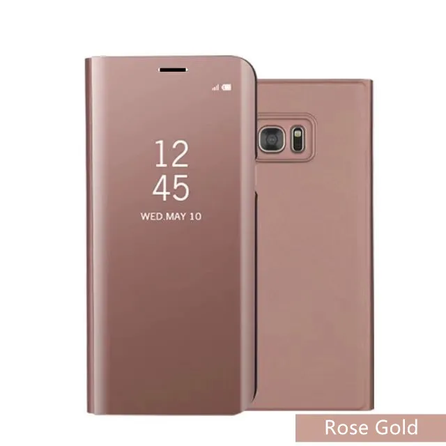 A3 A5 A7 роскошный кожаный чехол-книжка с подставкой Clear View Smart Зеркало чехол для телефона для samsung A5 A8 чехол для samsung A320 A520 A720 Fundas