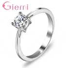 Большая распродажа, простые женские кольца из стерлингового серебра 925 пробы, классические аксессуары для свадьбы, помолвки с прозрачным кубическим цирконием