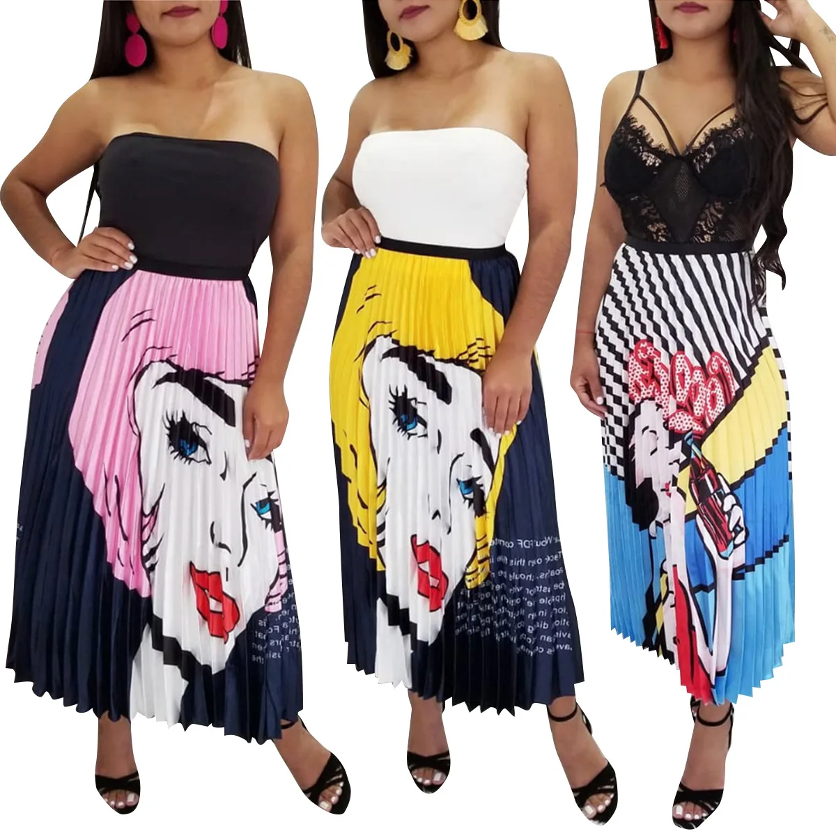 Модная африканская Женская юбка летняя трапециевидная с цифровым принтом в пол