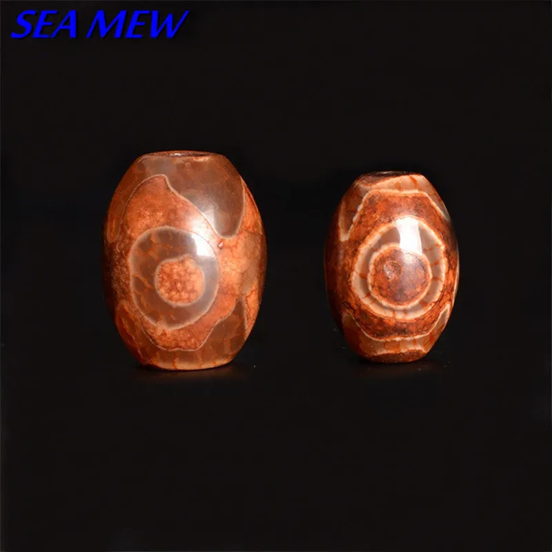 

10 PCS Vintage Tibetan Eyes Dzi Beads, Antiqued Stone Spacer Beads Hole Bead Loose Beads For Jewelry Making