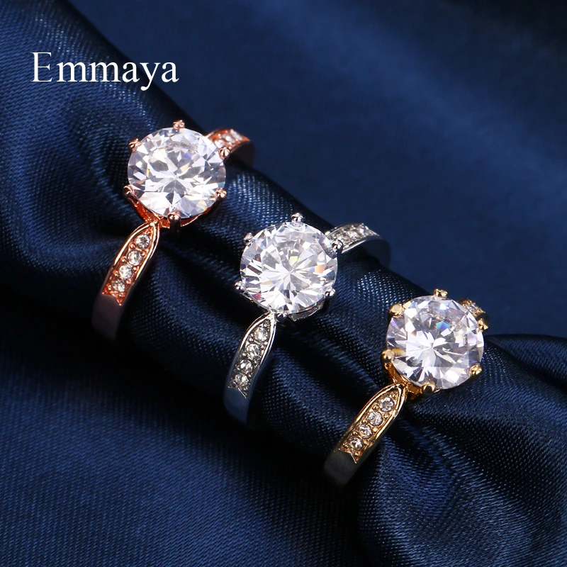 Emmaya AAA циркониевые обручальные кольца для женщин Цвет розового золота женские
