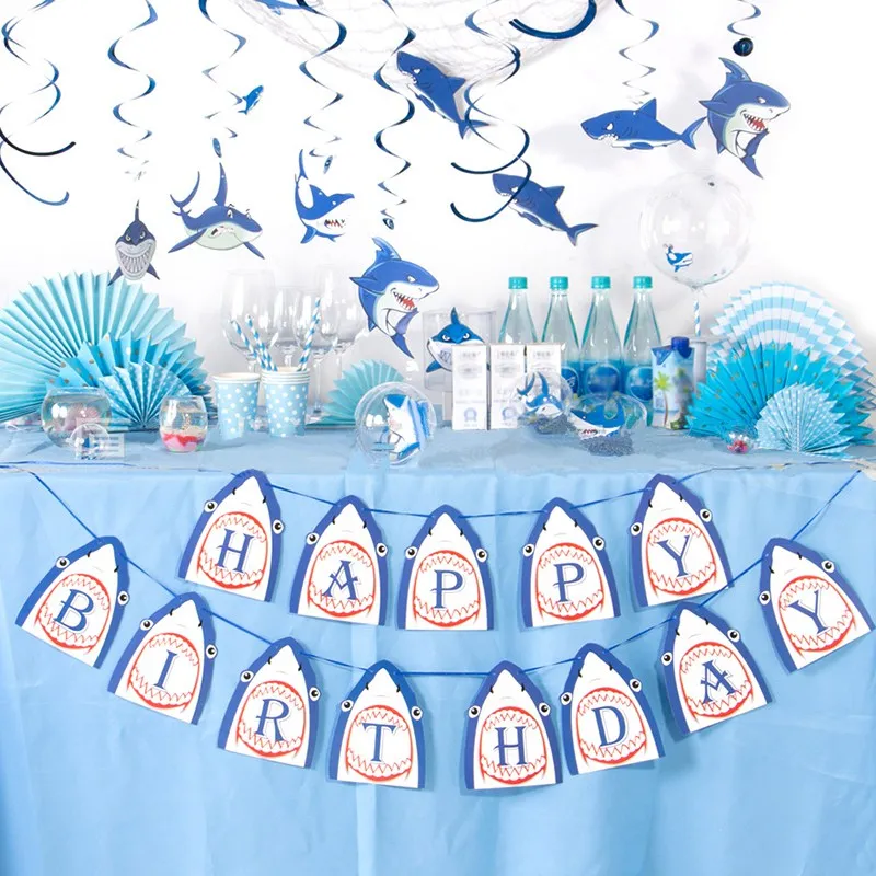 Тема акулы украшение для вечеринки день рождения воздушный шар сделай сам дня