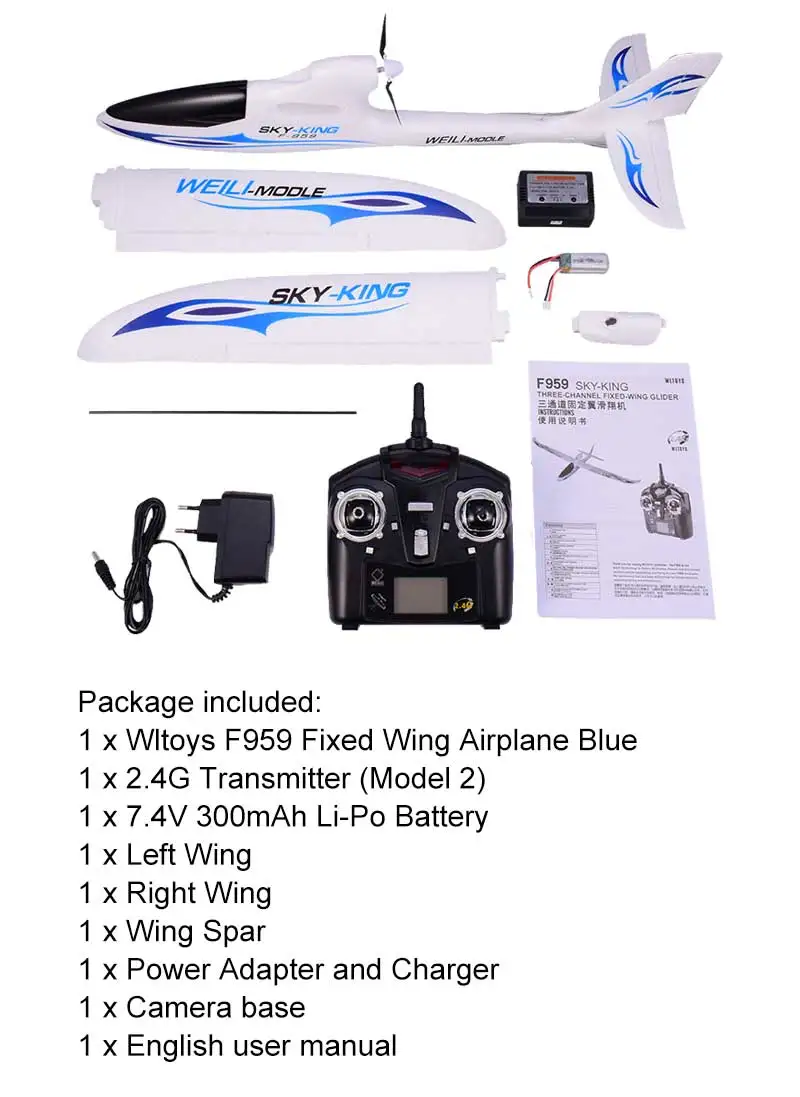 WLtoys F959 Sky-king 2,4G 3CH размах крыльев RC радиоуправляемый самолет с дистанционным управлением самолет с фиксированным крылом уличные игрушки Дрон RTF