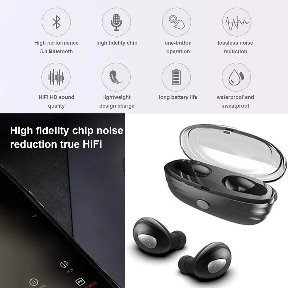 K3 TWS наушники-вкладыши Беспроводные спортивные bluetooth-наушники мини-наушник 3D стерео наушники HIFI Водонепроницаемая гарнитура для IOS Android телефонов