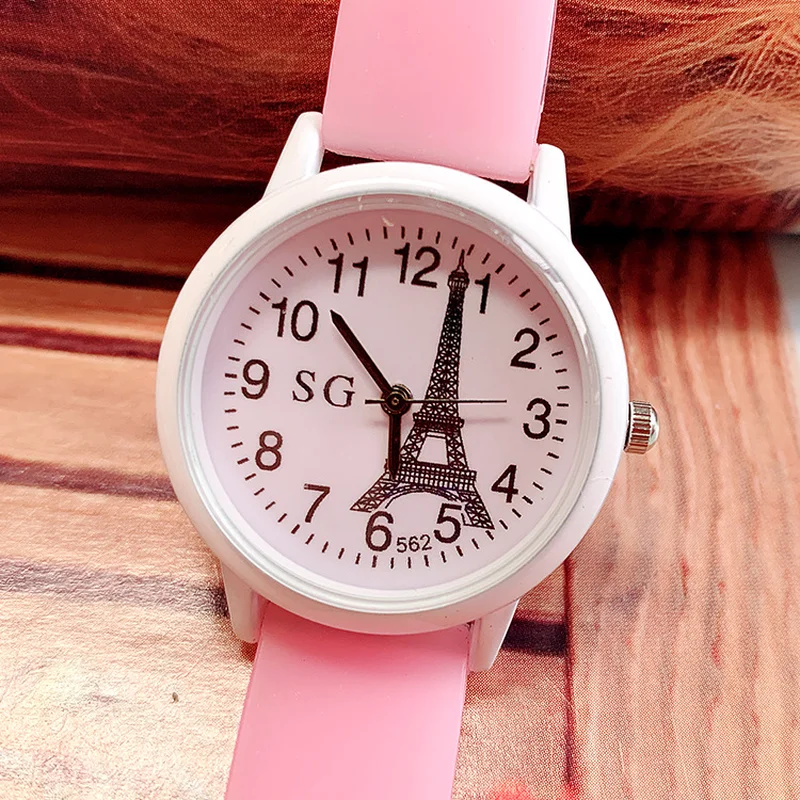 2021 г. детские часы с изображением башни светящиеся милые кварцевые для девочек