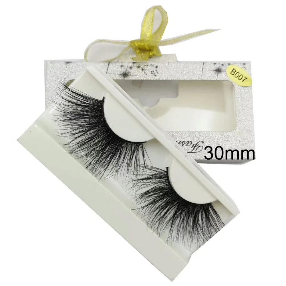 longer than 25mm Eyelashes 100% Mink False Crisscross Natural Fake lashes Length 30mm Makeup 3D Lashes | Красота и здоровье