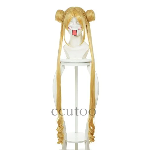 Ccutoo 120 см/4" Золотой длинные вьющиеся Женский партии Синтетические волосы теплостойкость Косплэй костюм Искусственные Парики Сейлор Мун tsukino Усаги