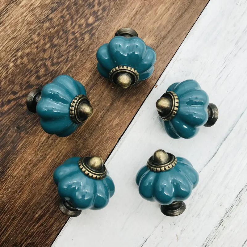 8 шт. новая керамическая темно синяя ручка для шкафа шкаф шкафчик выдвижного