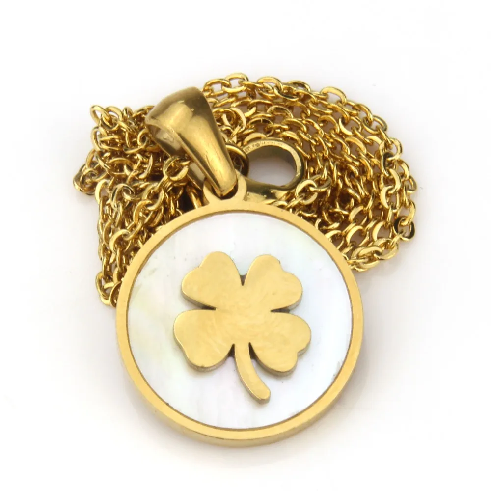 Женская цепочка из нержавеющей стали LINDA FOLHEADOS золотая круглой формы в форме