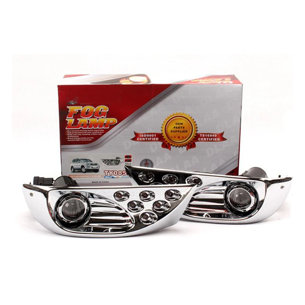 Передний бампер противотуманный светильник в сборе для Toyota Land Cruiser Prado FJ 120 2003-2009 светодиодный DRL Дневной ходовой светильник автомобильные аксессуары