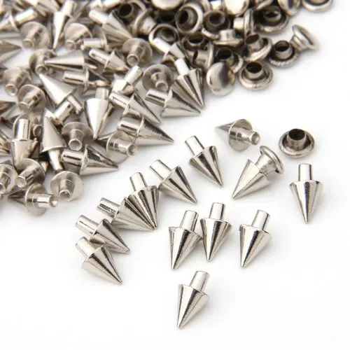 100 шт. из металла с заклепками в стиле панк 7x6 мм Винт заклепки серебро|Заклепки| |