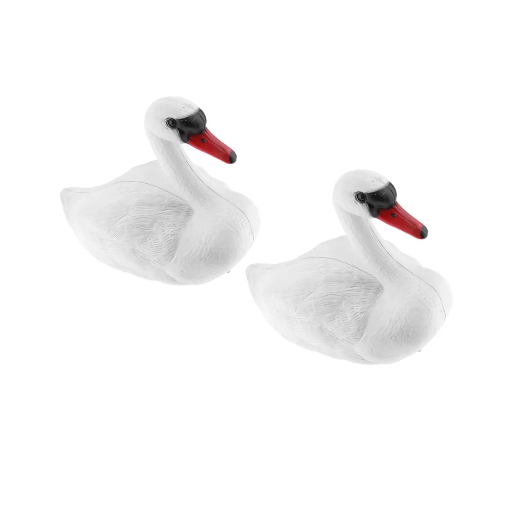 2 шт. подвеска в виде Лебедя натуральную величину украшение для пруда пластиковая