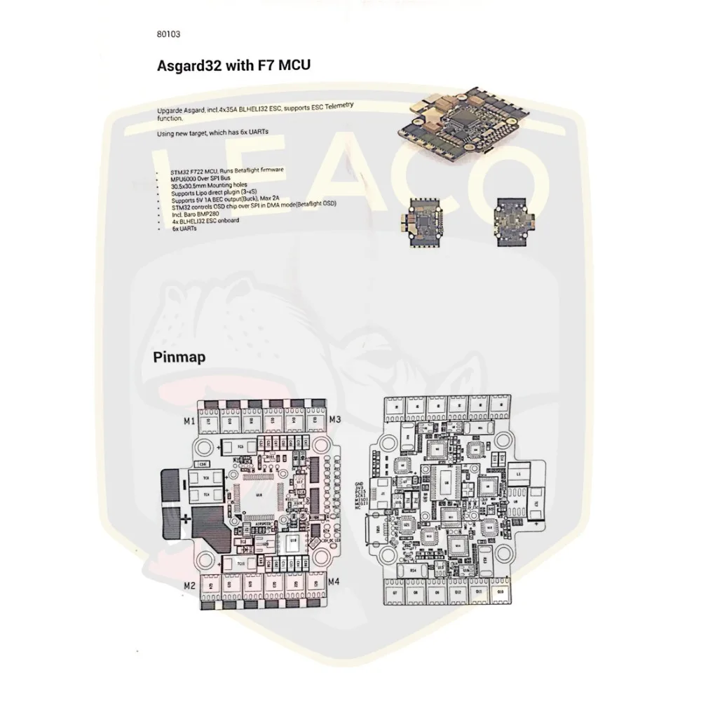 Asgard32 F7 обновленный контроллер filght с 4x35A BLHELI32 ESC поддерживает функцию телеметрии ESC для гоночного квадрокоптера FPV