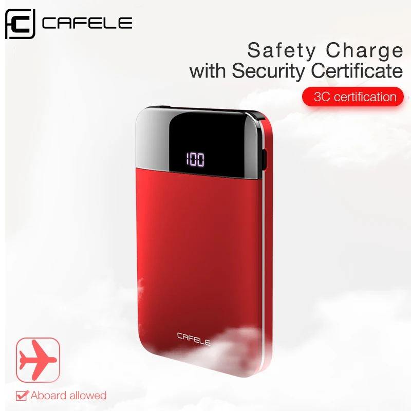 CAFELE мини внешний аккумулятор двойной USB светодиодный дисплей портативное