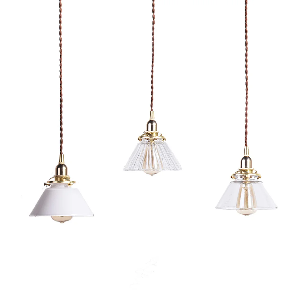 

Glass Japanese-style simple hanging lamp modern small chandelier Bucket restaurant aisle bar chandelie LL03161421