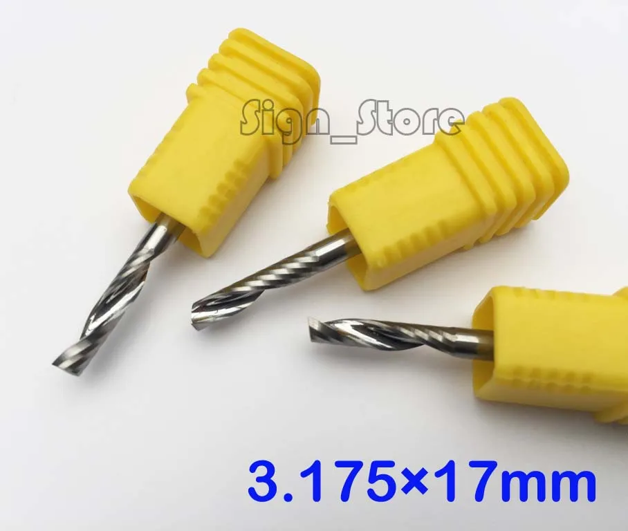 

3PCS High Quality Single Flute Spiral Carbide CNC Router aluminum milling Tool Bits 3.175mm *17mm