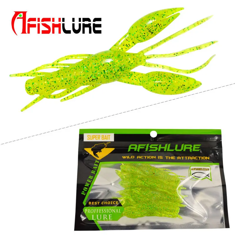 Afishlure 4 шт./лот высокое качество мягкие креветки с большими когтями 60 мм 5 г